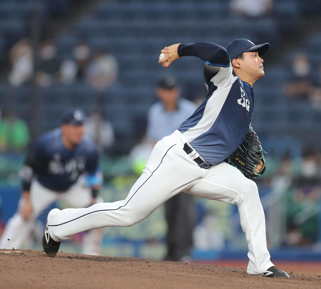 ロッテ対西武　西武先発の松本（撮影・河田真司）