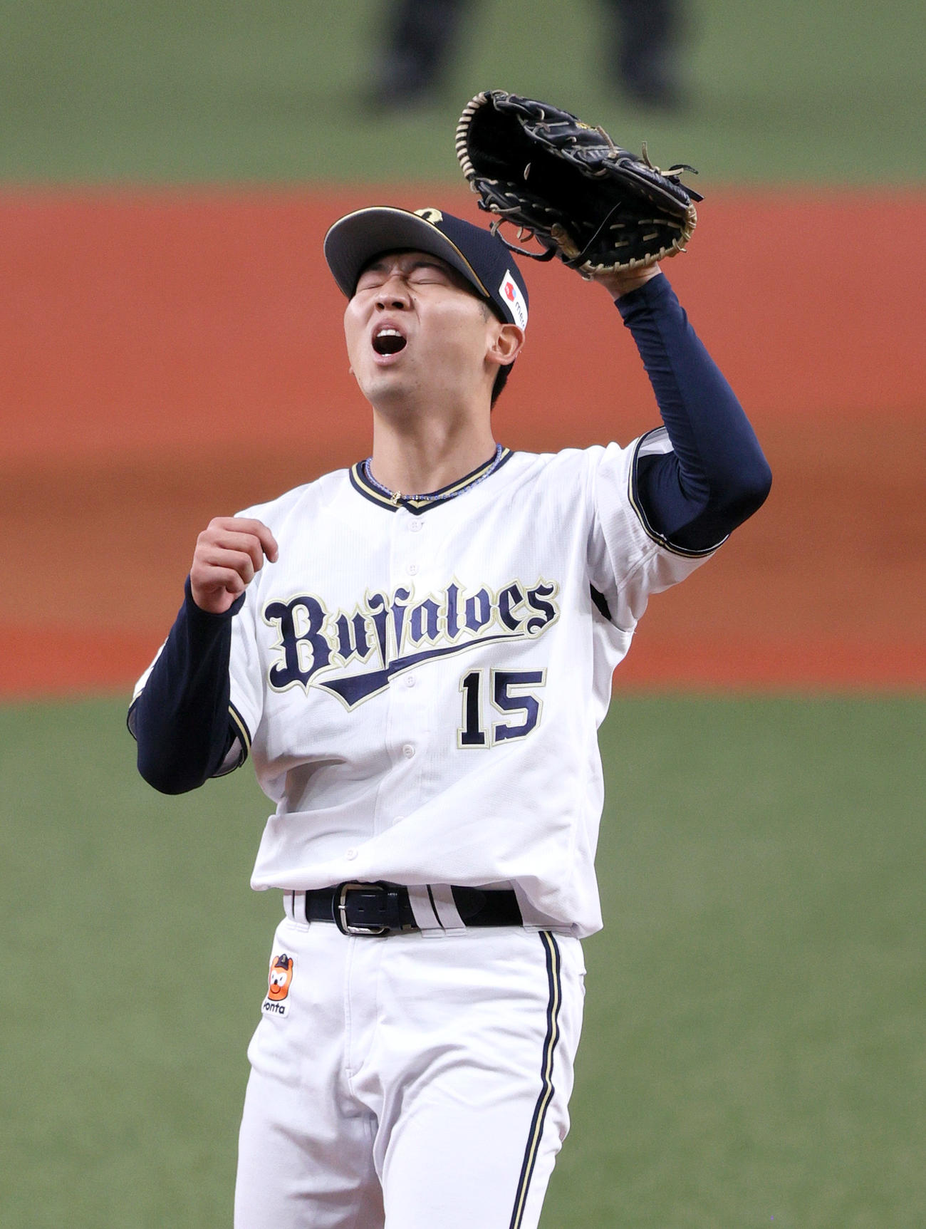 オリックス対日本ハム　9回表日本ハム2死、椋木は代打佐藤に中前打を浴びノーヒットノーランを逃す（撮影・上山淳一）