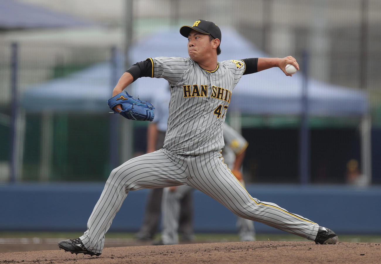 オリックス対阪神　力投する阪神先発の桐敷（撮影・前田充）