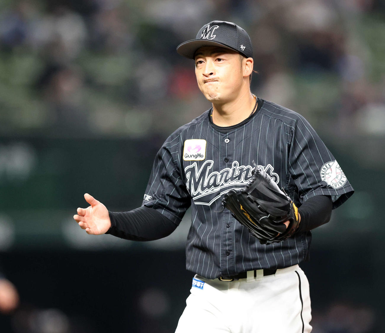 ロッテ美馬学（2022年4月20日撮影）