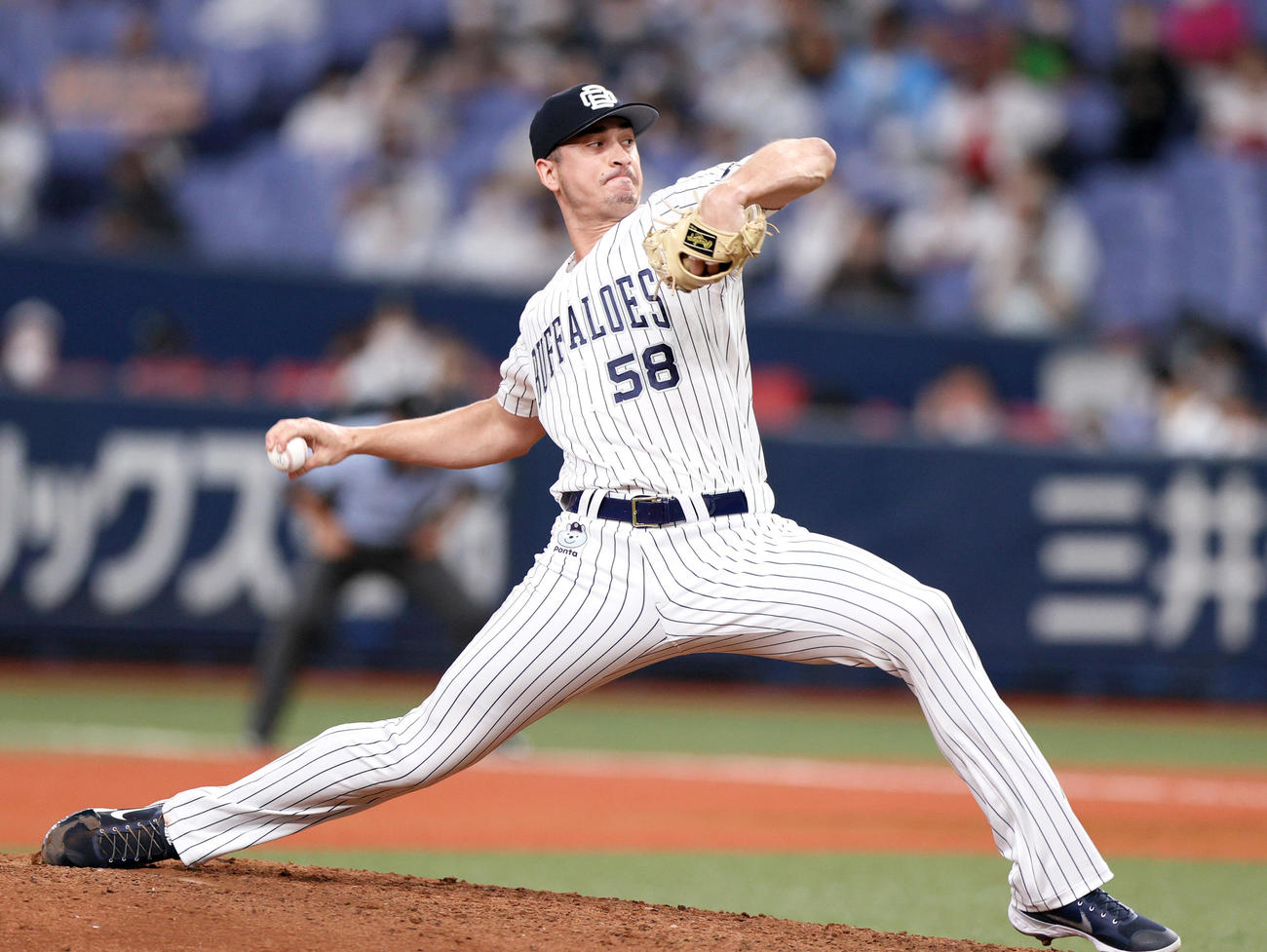 オリックス対ソフトバンク　9回、オリックスワゲスパックが登板する（撮影・上山淳一）