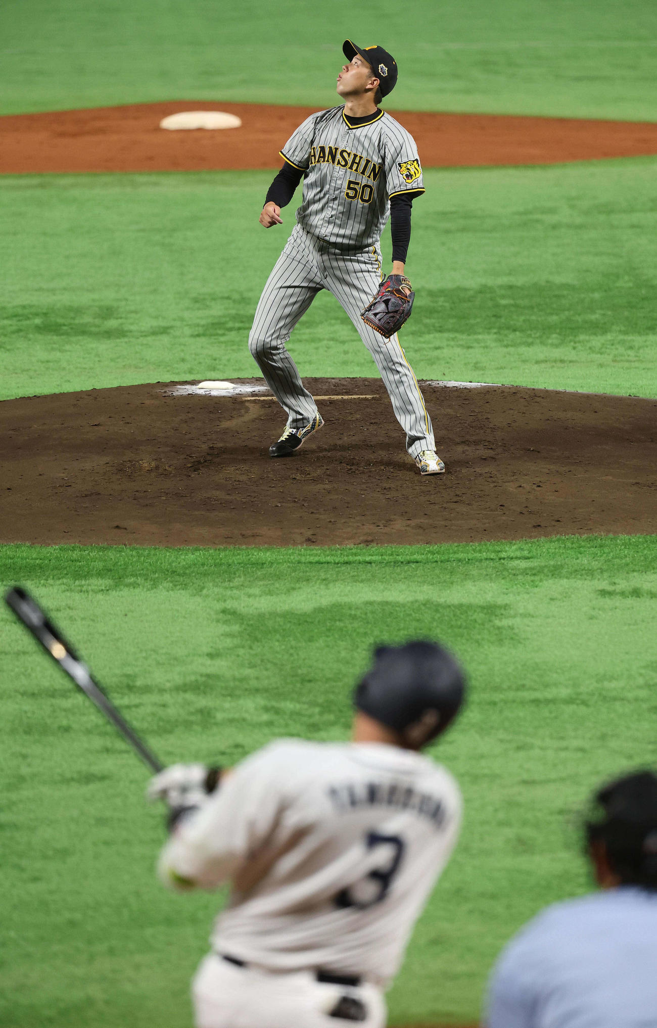 全パ対全セ　2回裏全パ無死、青柳は山川に左越えソロ本塁打を浴びる（撮影・上田博志）