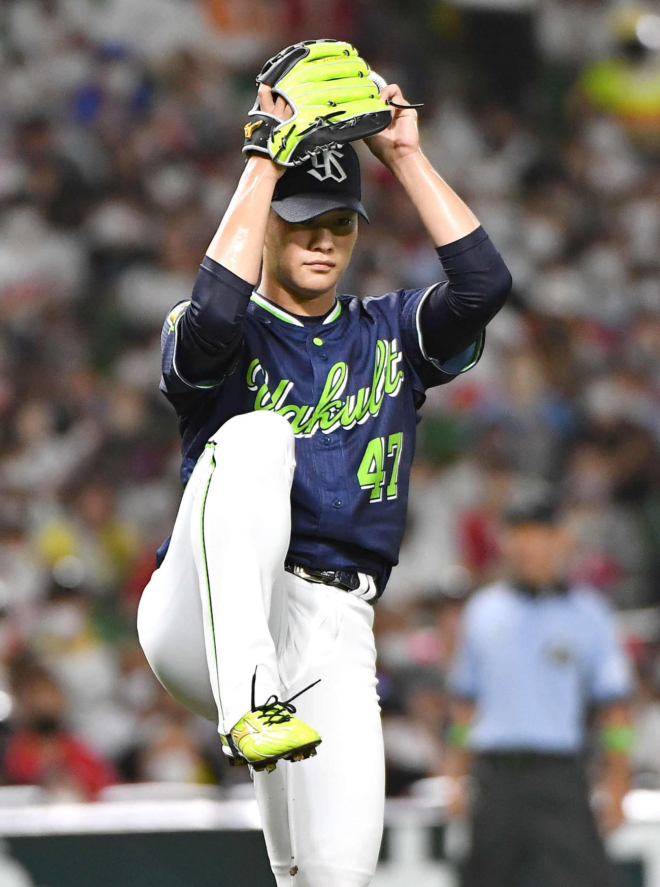 全パ対全セ　全セ3番手のヤクルト高橋（撮影・岩下翔太）