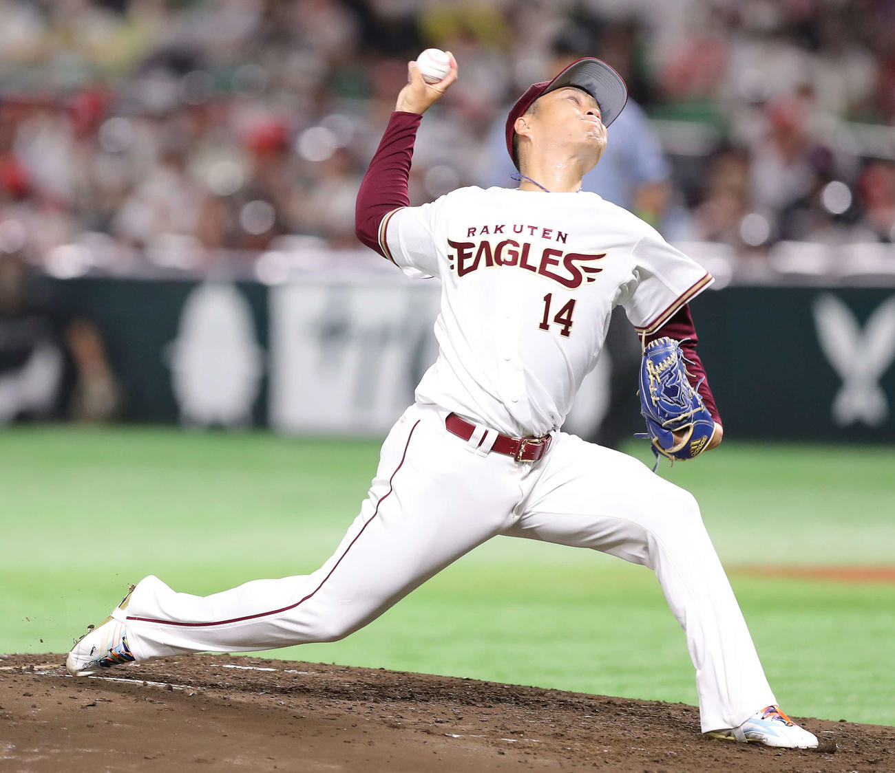 全パ対全セ　3回表、全パ3番手で登板する則本（撮影・河田真司）