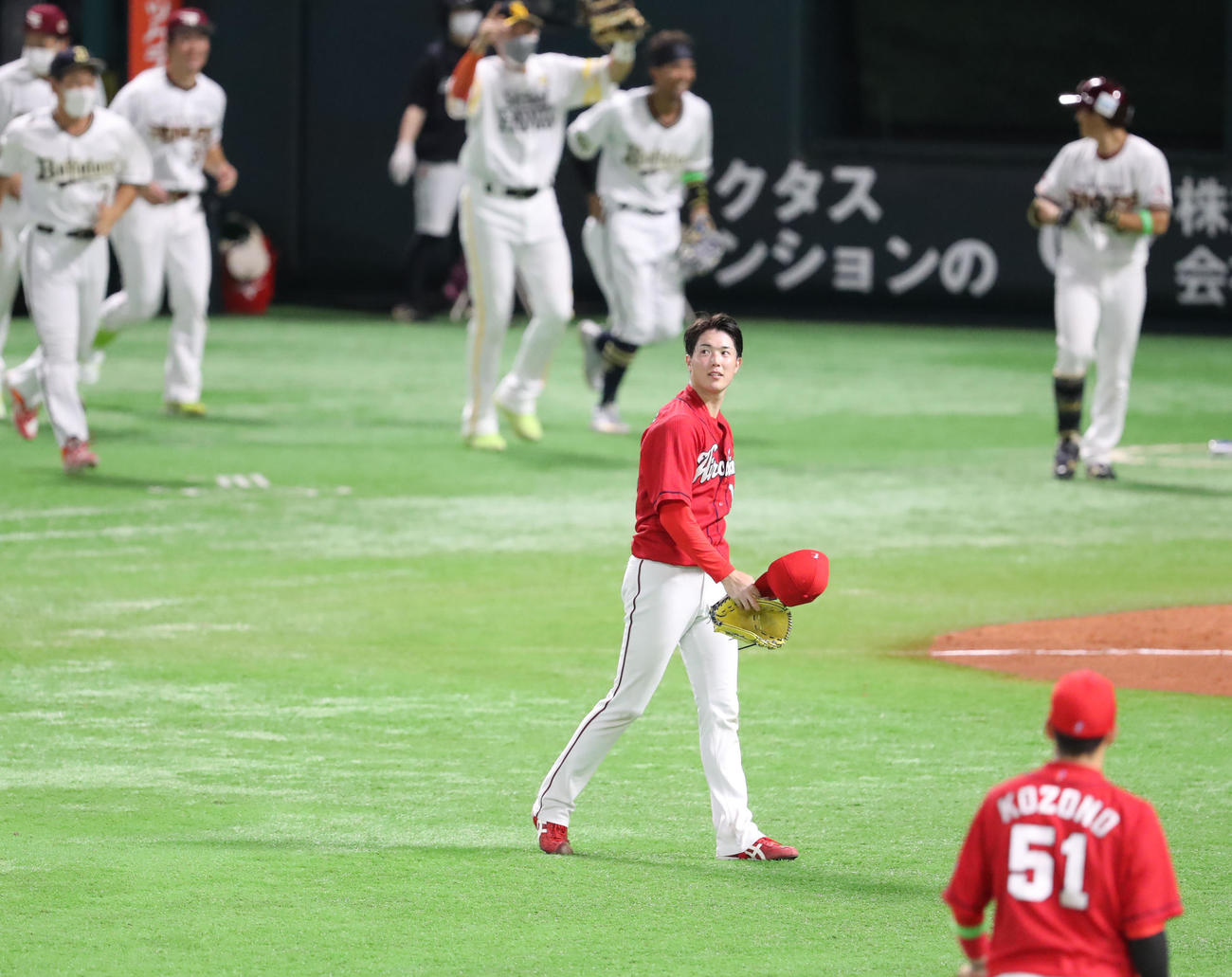 全パ対全セ　9回裏全パ2死、森下は清宮に左越えのサヨナラ本塁打を浴びる（撮影・屋方直哉）