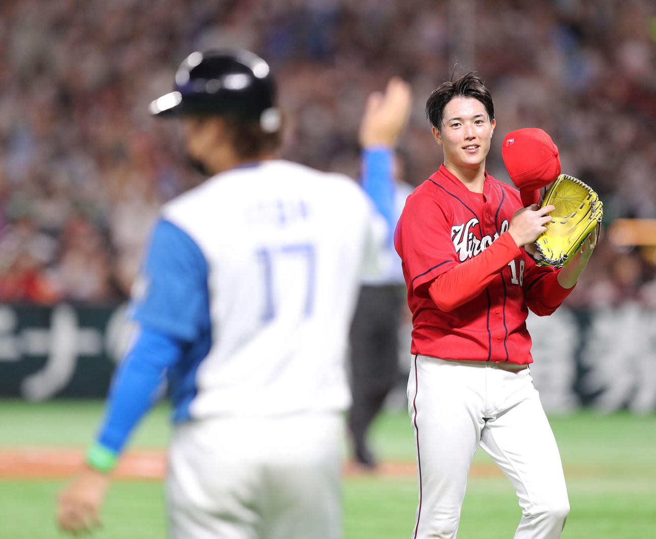 全パ対全セ　9回裏全パ2死、清宮にサヨナラ本塁打を浴び敗戦投手となる森下（撮影・河田真司）