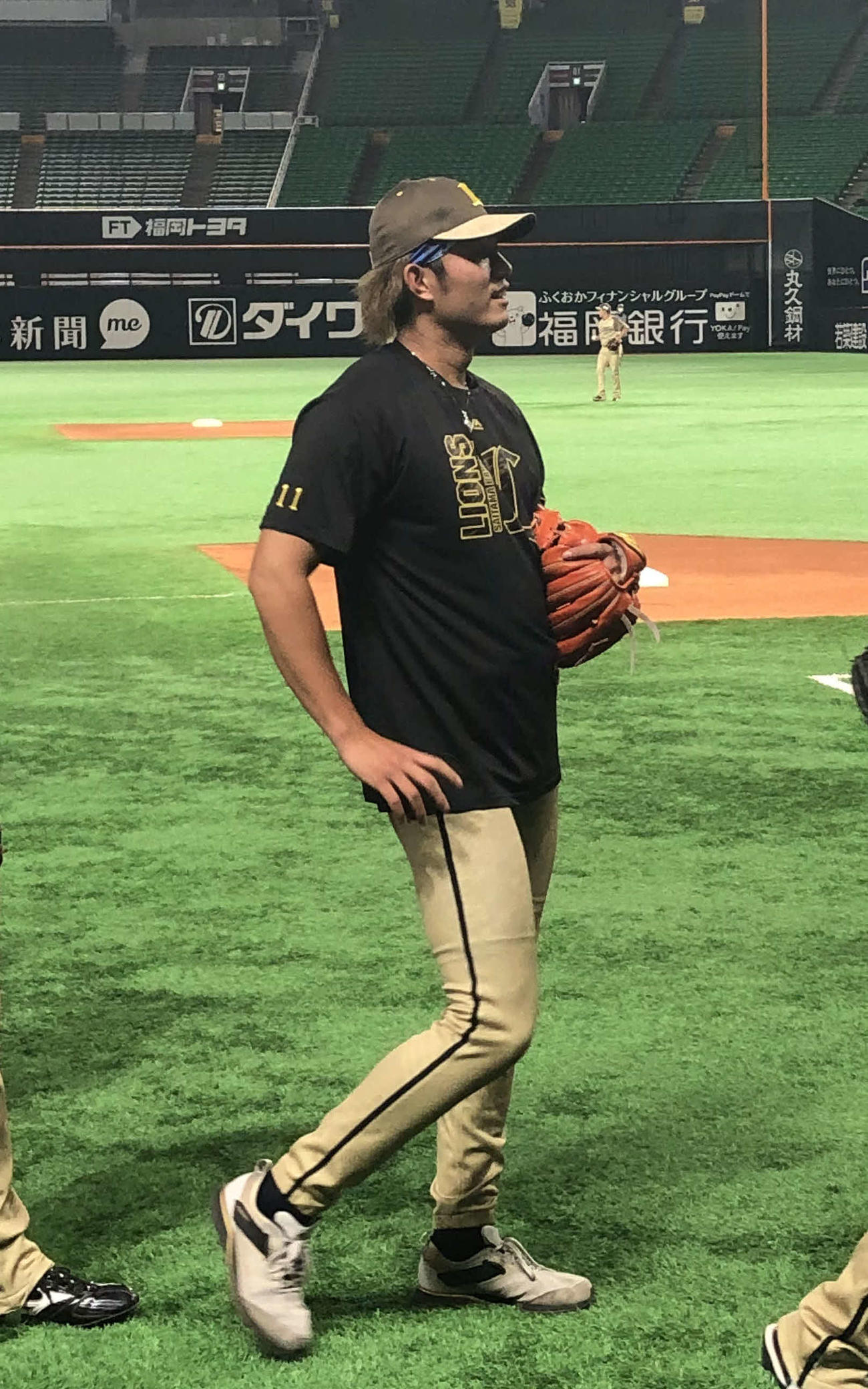 29日ソフトバンク戦に向けて調整した西武今井（撮影・上田悠太）