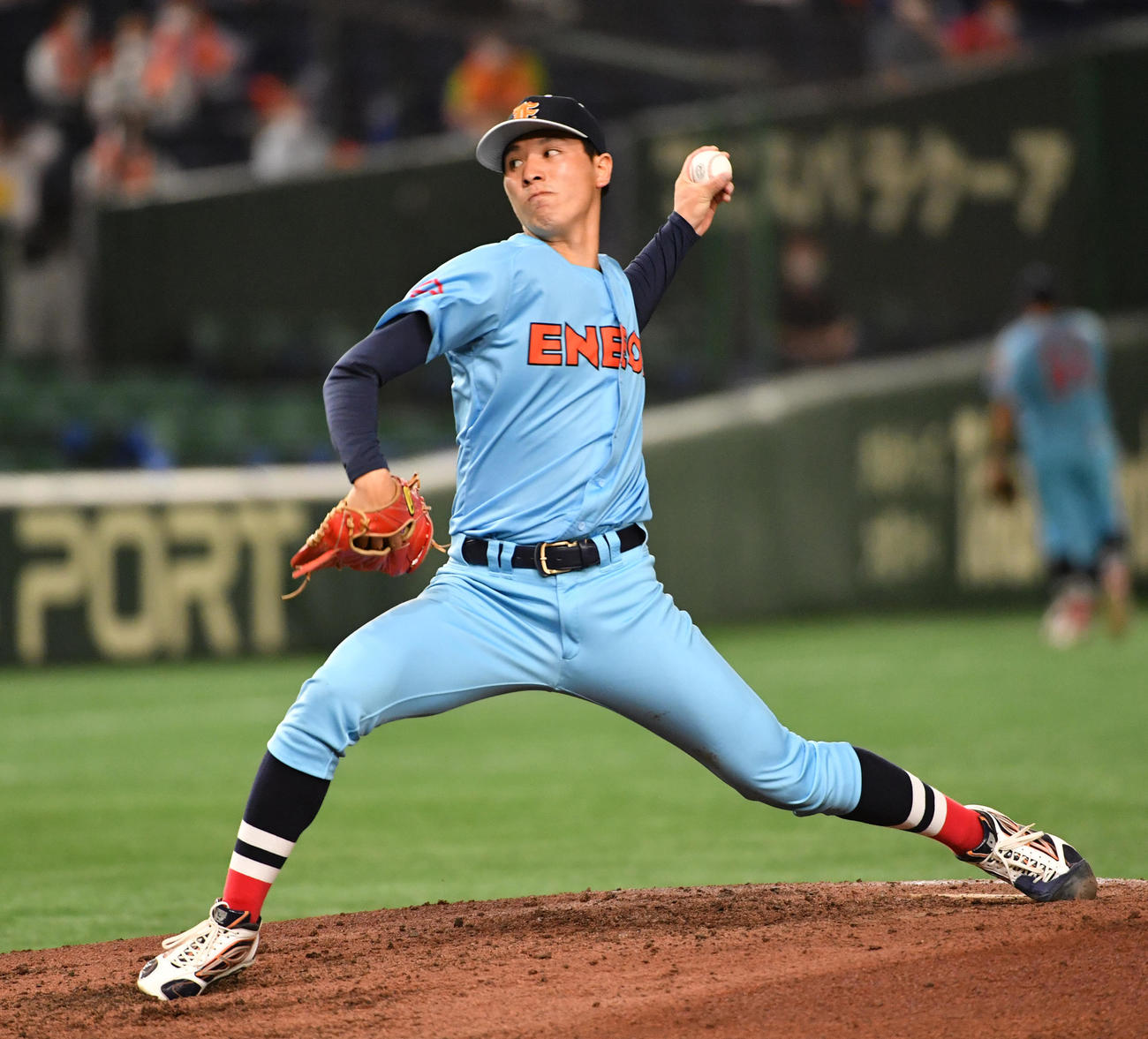 NTT東日本対ENEOS　先発したENEOS・加藤（撮影・柴田隆二）