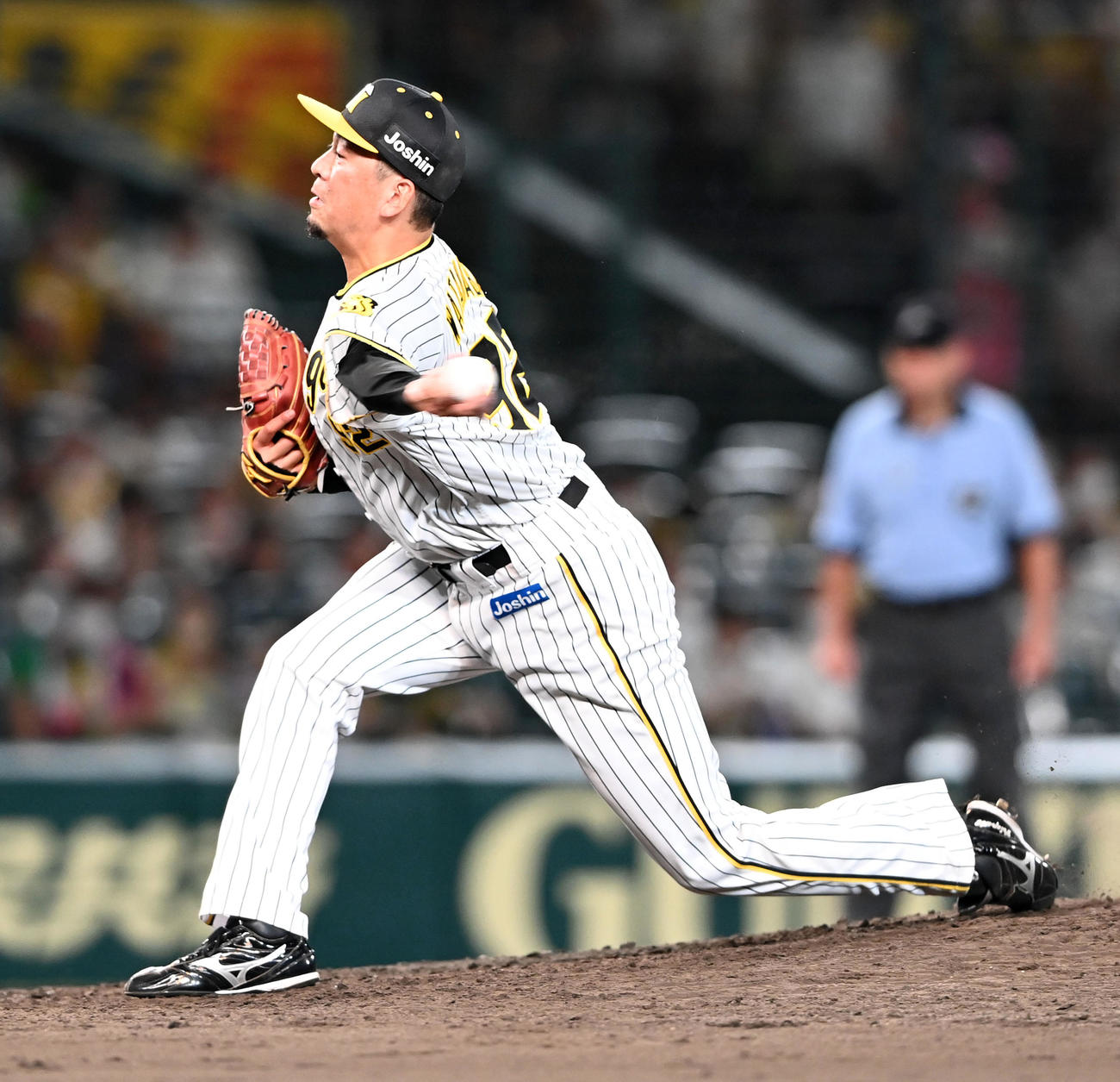 阪神対ヤクルト　阪神3番手の渡辺（撮影・前岡正明）