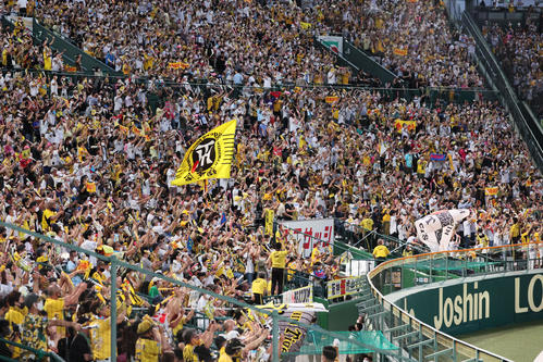 阪神対ヤクルト　4回裏、一挙5得点に盛り上がる阪神ファン（撮影・加藤哉）