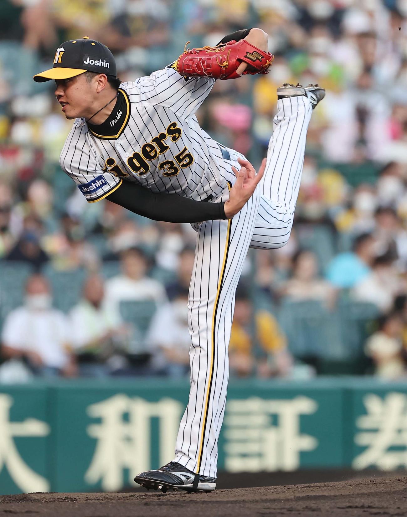 阪神対ヤクルト　阪神先発の才木（撮影・上田博志）