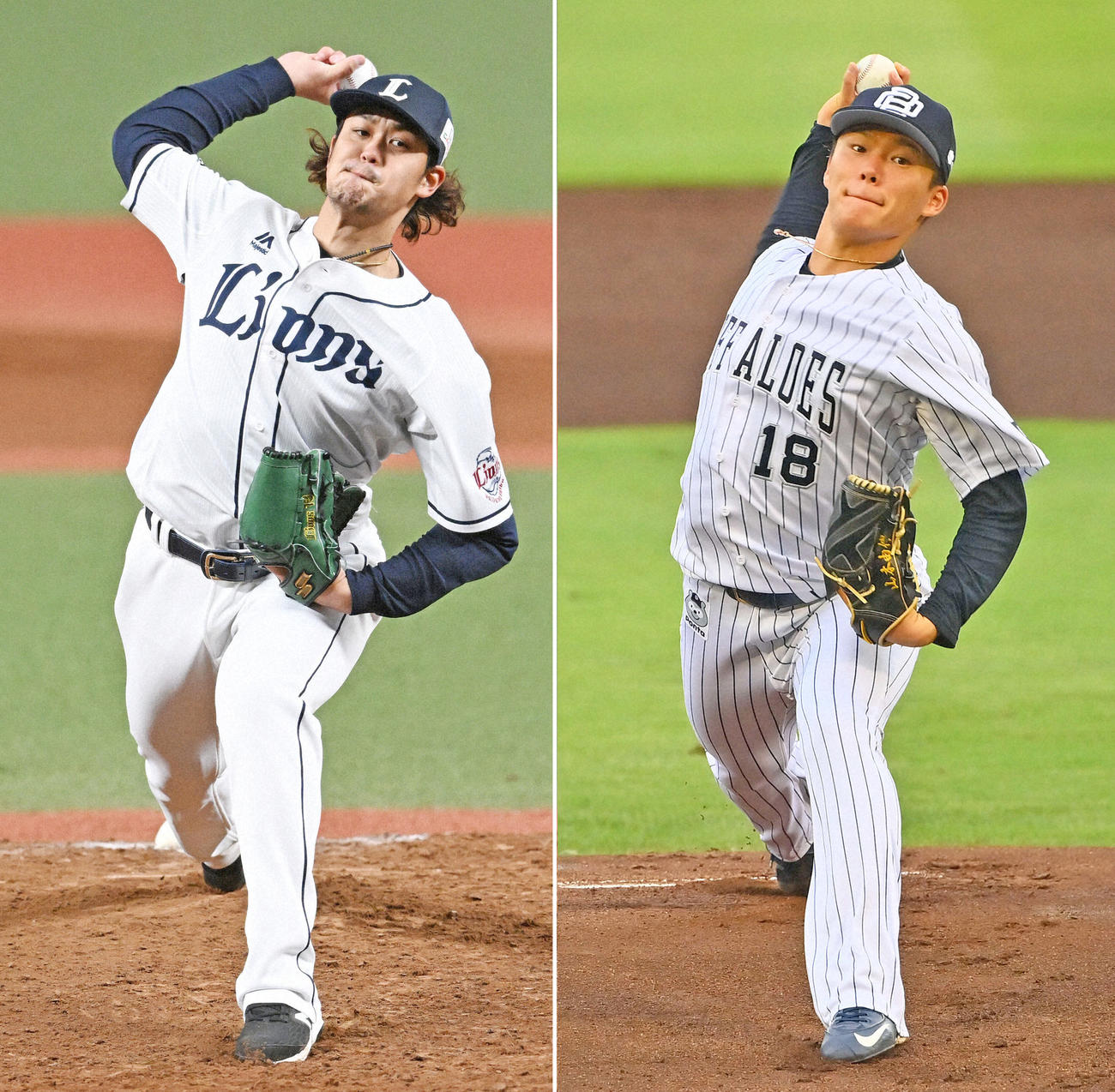 左から高橋光成、山本由伸