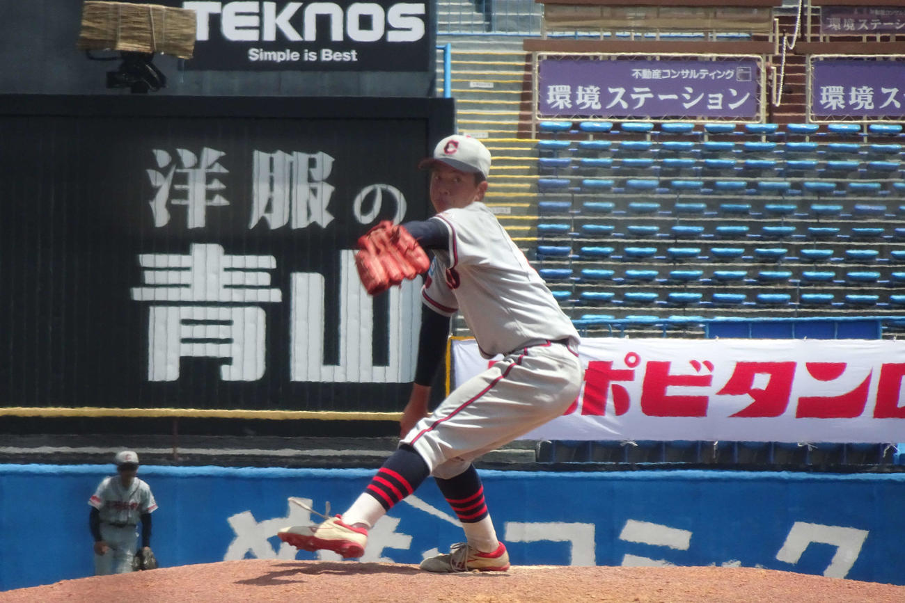 調布先発の森賀碧は5回無失点の好投