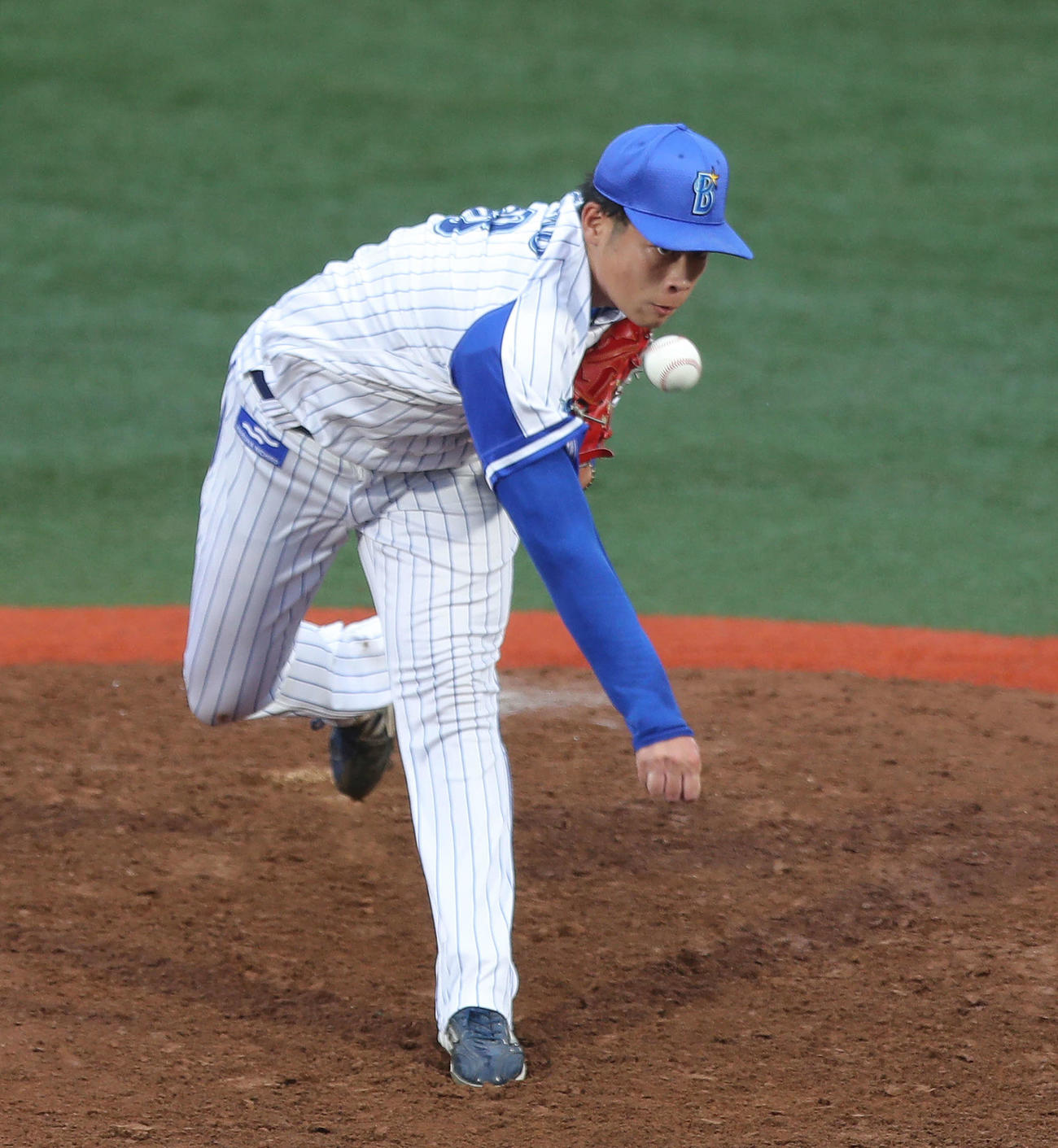 DeNA対楽天　7回表、DeNA5番手で登板する小園（撮影・河田真司）