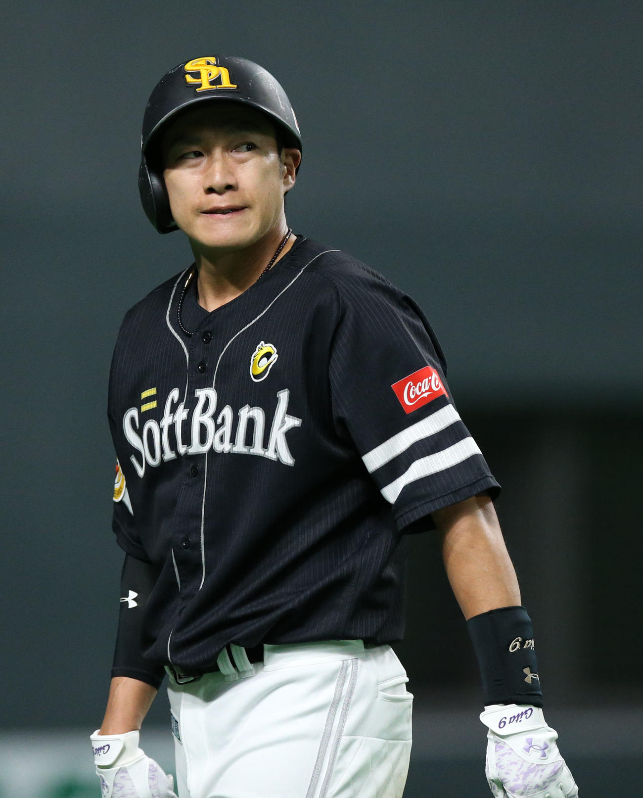 日本ハム対ソフトバンク　12回表ソフトバンク2死二塁、柳田は左邪飛に終わる（撮影・佐藤翔太）