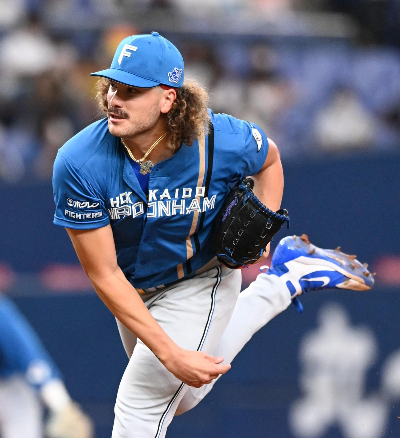 オリックス対日本ハム　力投する日本ハム先発のポンセ（撮影・前岡正明）