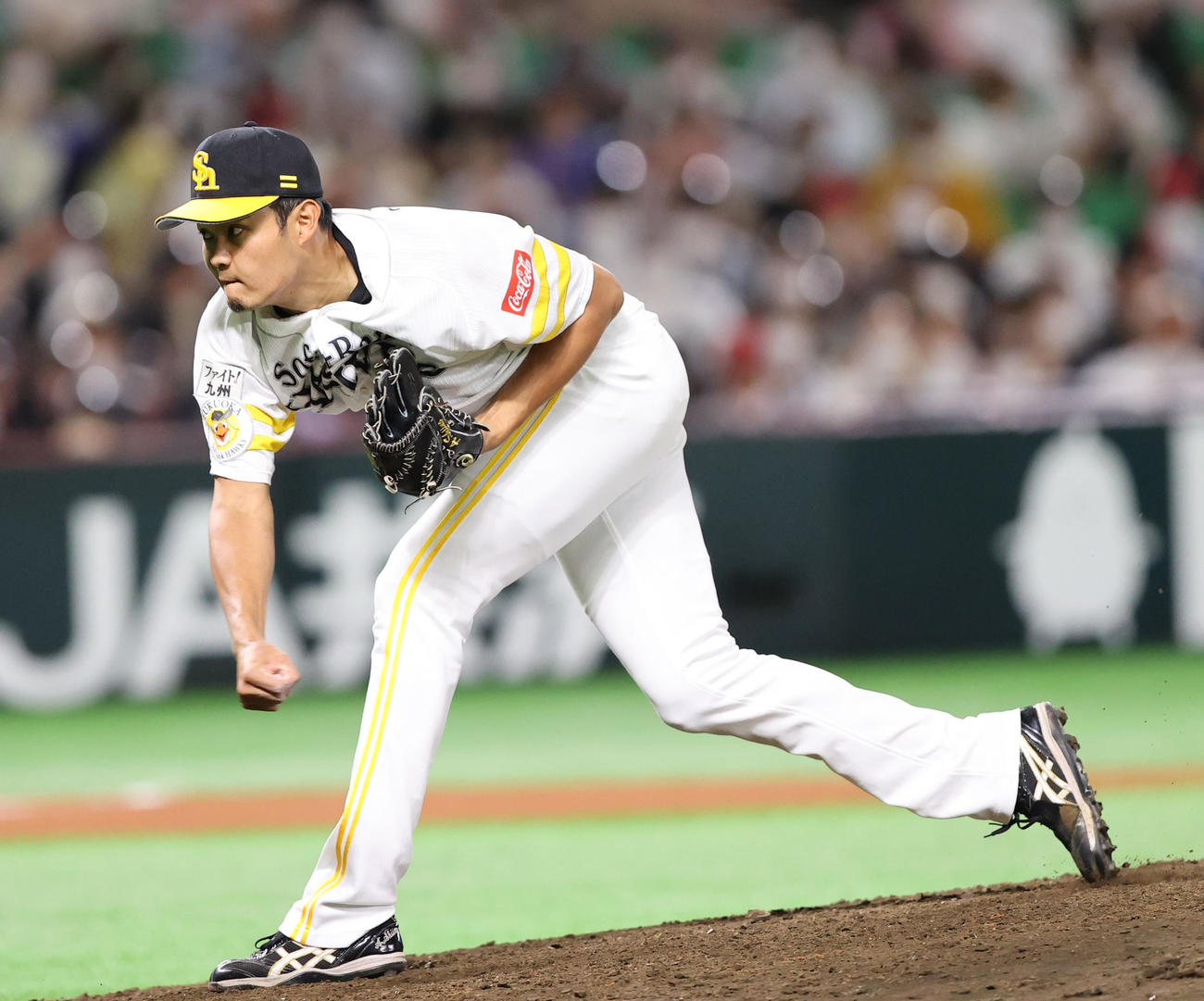 ソフトバンク対楽天　6回に登板した椎野新（撮影・梅根麻紀）