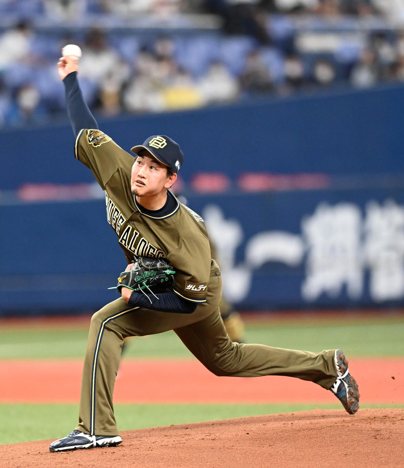 オリックス対日本ハム　力投するオリックス先発の竹安（撮影・前岡正明）