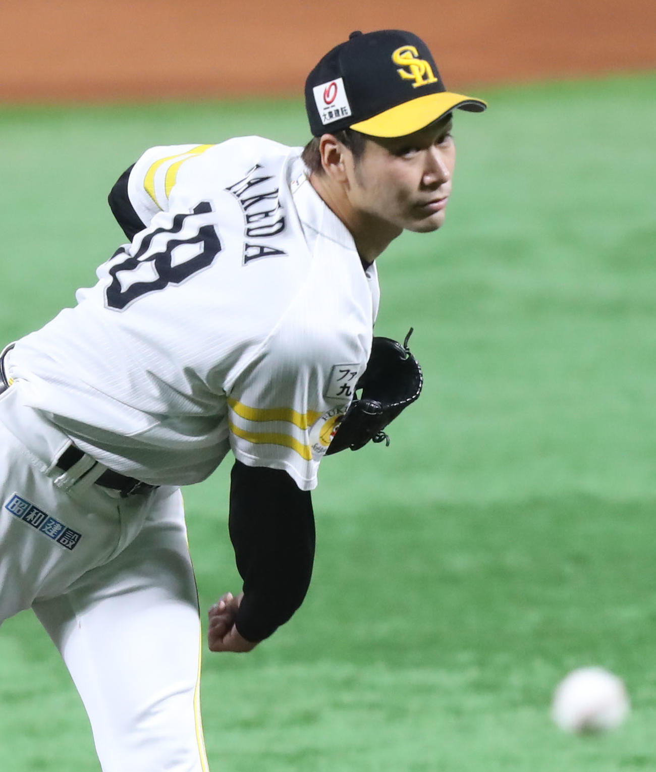 ソフトバンク対楽天　ソフトバンク先発の武田翔太（撮影・屋方直哉）