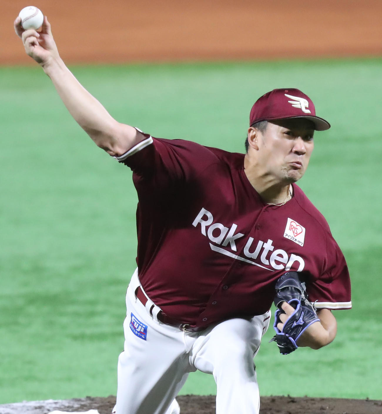 ソフトバンク対楽天　楽天先発の田中将（撮影・屋方直哉）
