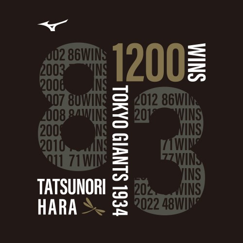 監督通算1200勝を達成した巨人原監督の記念グッズのTシャツ（球団提供）