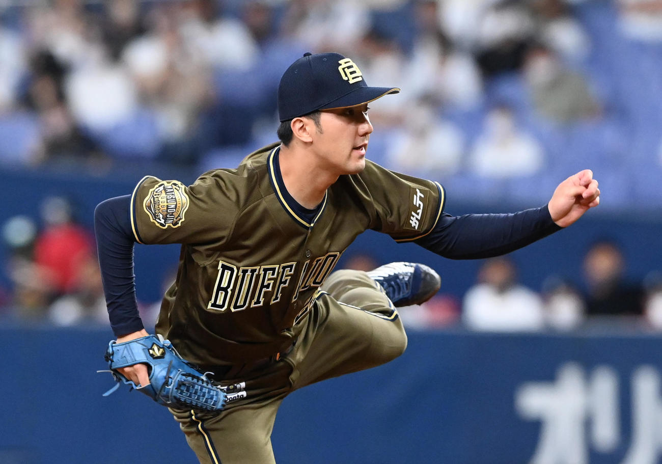 オリックス対楽天　オリックス先発の田嶋（撮影・前岡正明）