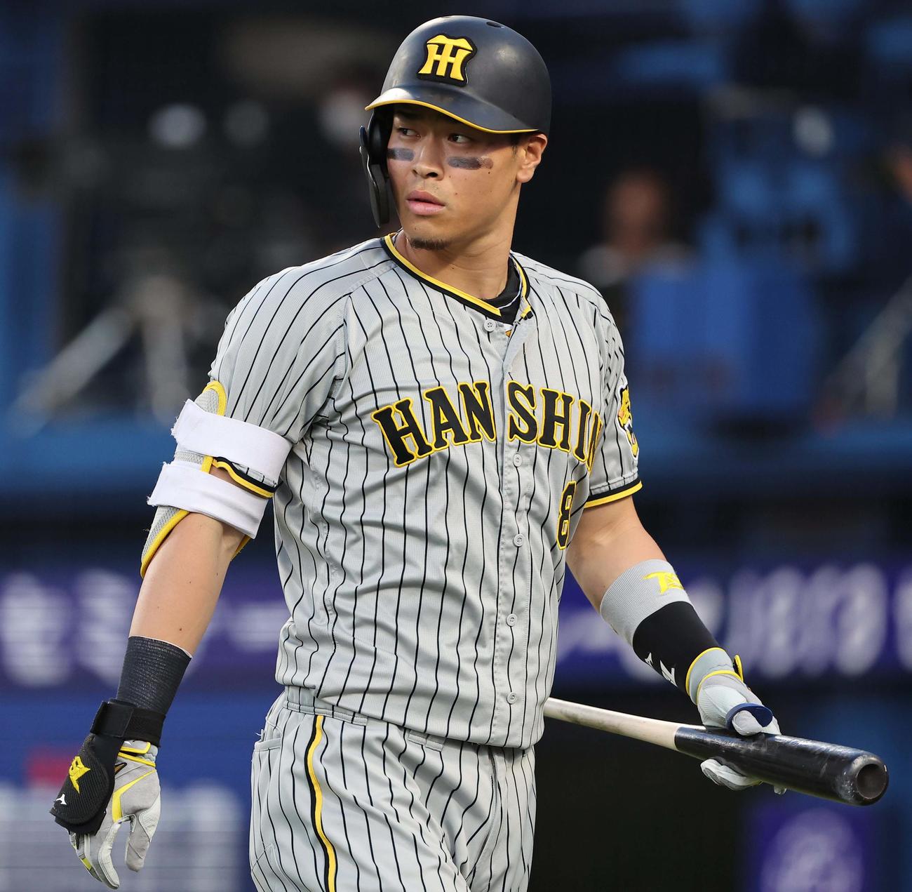 DeNA対阪神　2回表阪神無死、佐藤輝は三振に倒れる（撮影・上田博志）