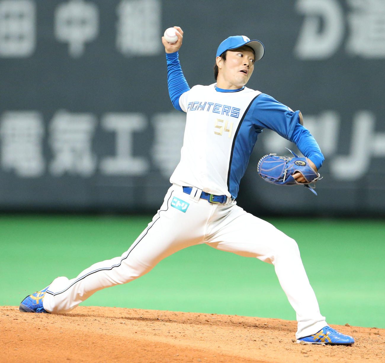 日本ハム対西武　日本ハム4番手の玉井（撮影・佐藤翔太）