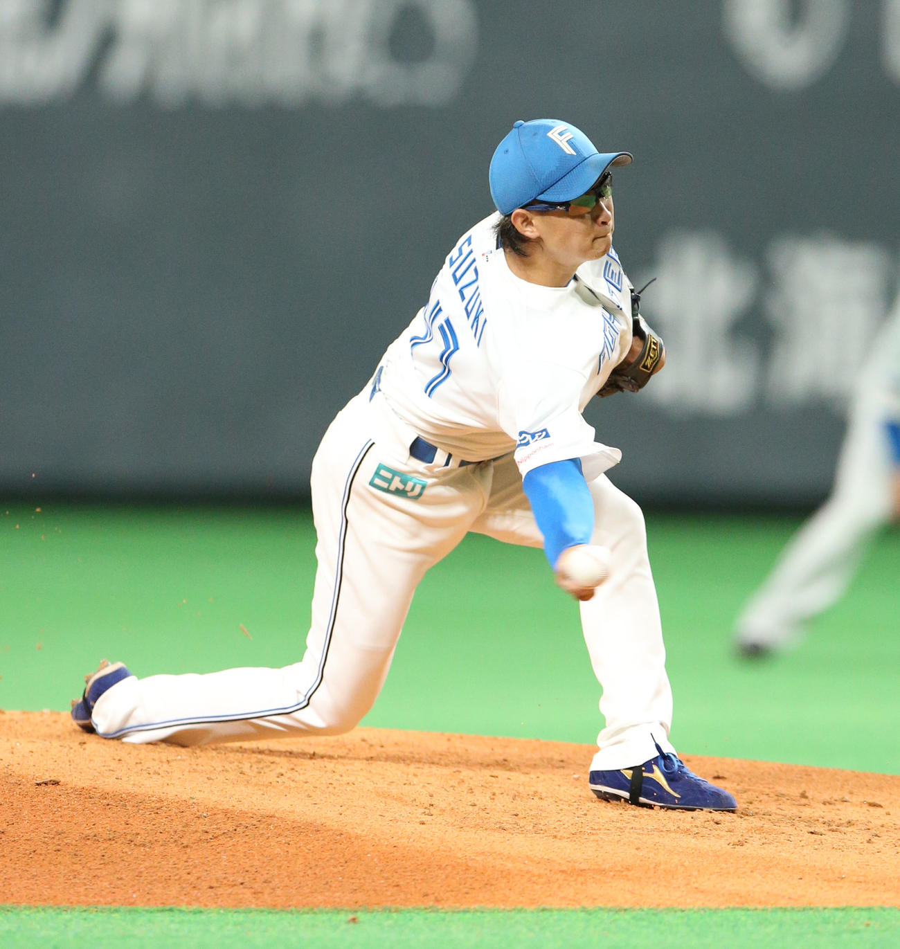 日本ハム対西武　日本ハム先発の鈴木（撮影・佐藤翔太）