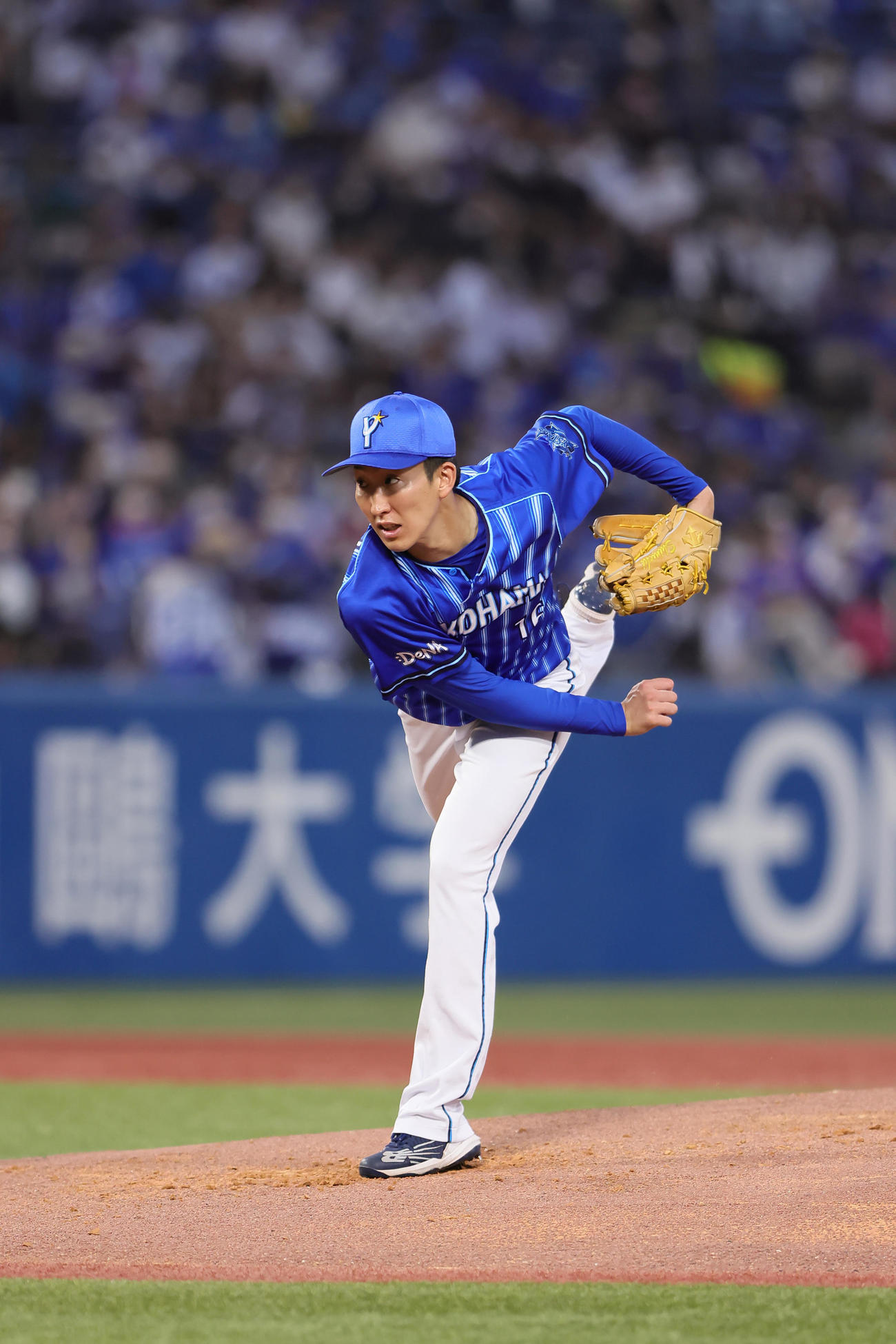 ヤクルト対DeNA  DeNA先発の大貫（撮影・足立雅史）