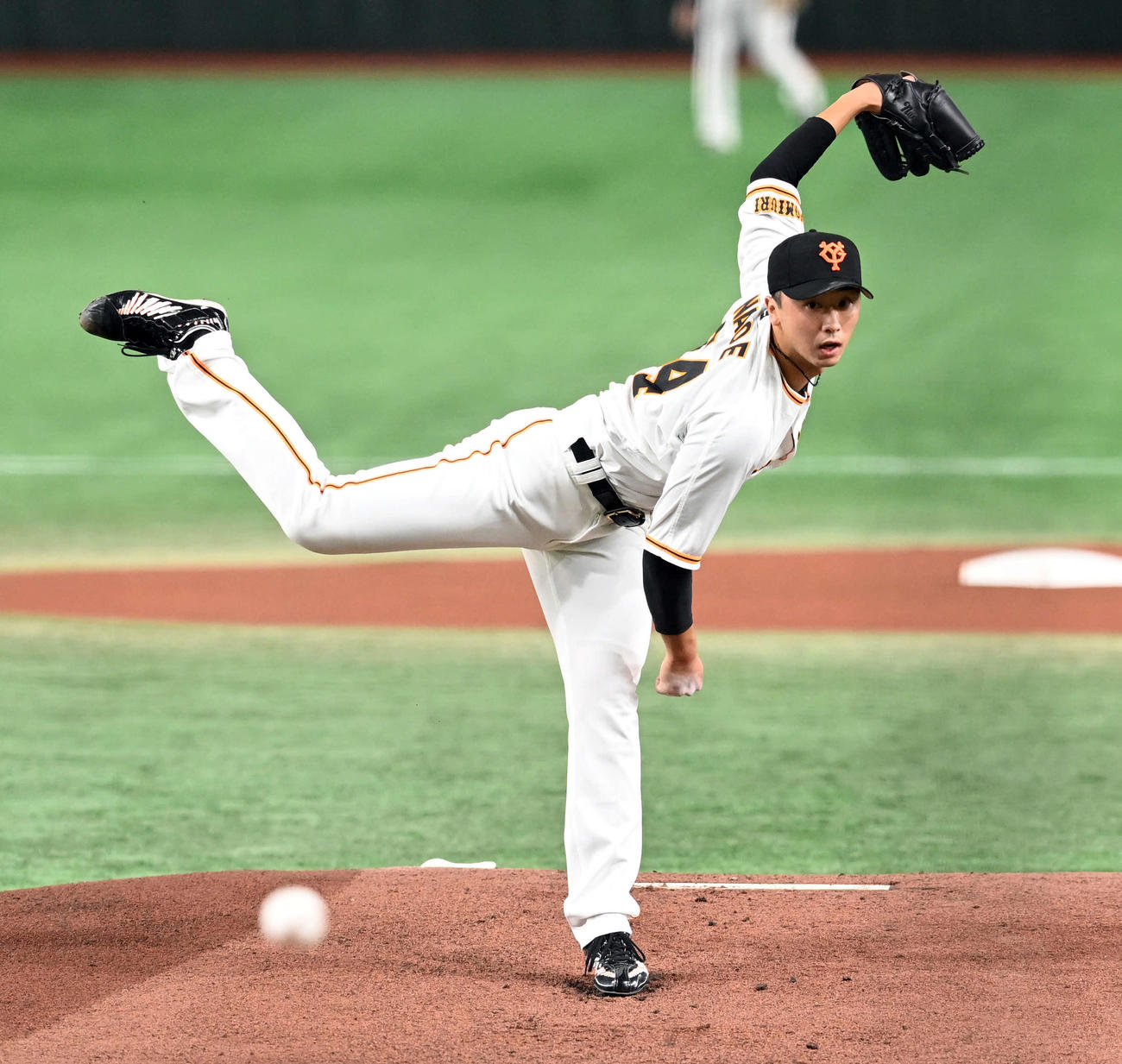巨人対広島　6回無失点と好投し、プロ初勝利を挙げた巨人直江（撮影・たえ見朱実）