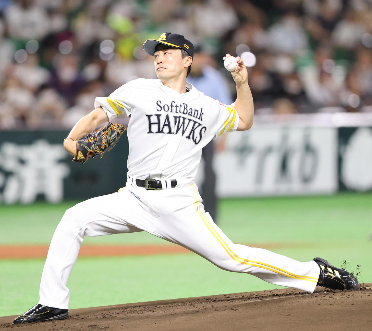 ソフトバンク対オリックス　力投するソフトバンク先発和田毅（撮影・梅根麻紀）