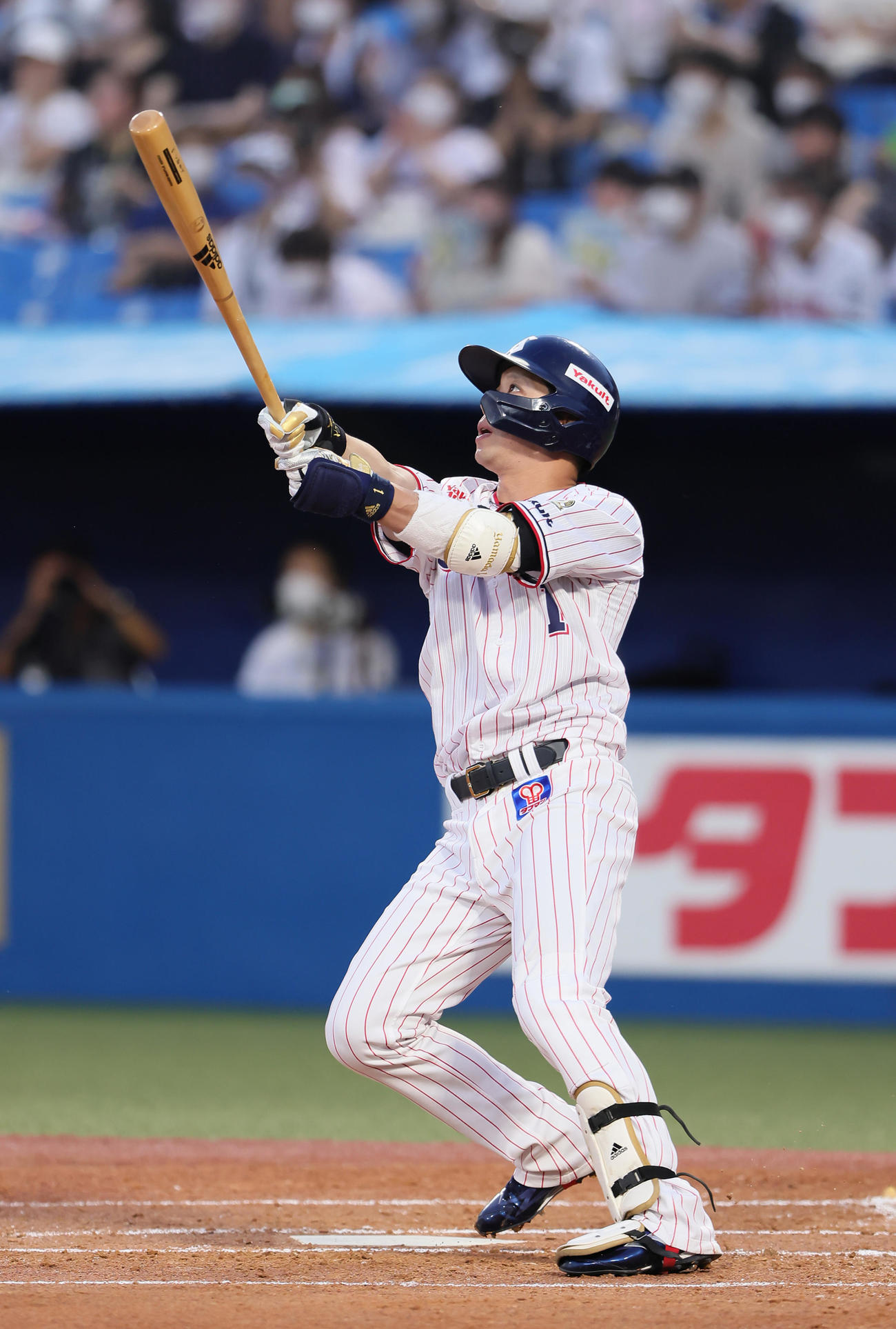 ヤクルト対DeNA  1回裏ヤクルト無死、先頭打者本塁打を放つ山田（撮影・足立雅史）