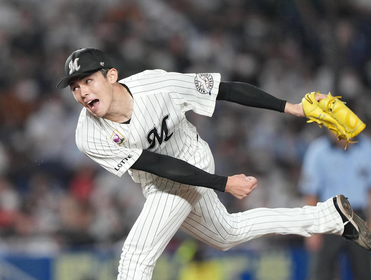 ロッテ佐々木朗希（2022年8月10日撮影）
