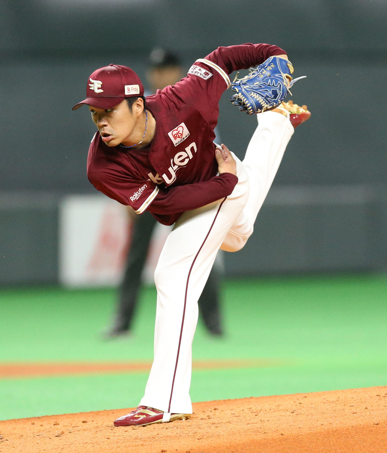 日本ハム対楽天　楽天先発の則本（撮影・佐藤翔太）