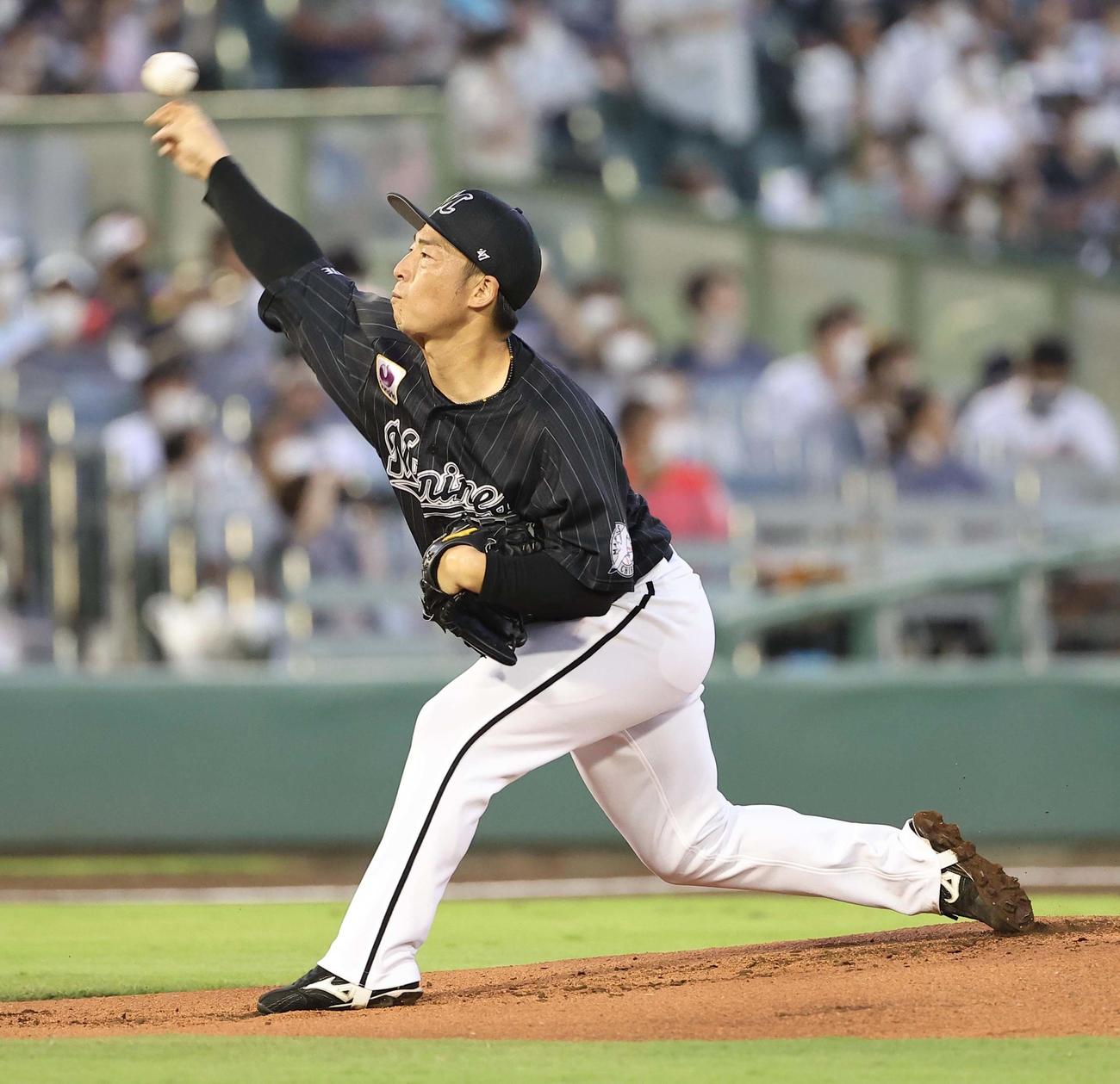 オリックス対ロッテ　ロッテ先発の美馬（撮影・上田博志）