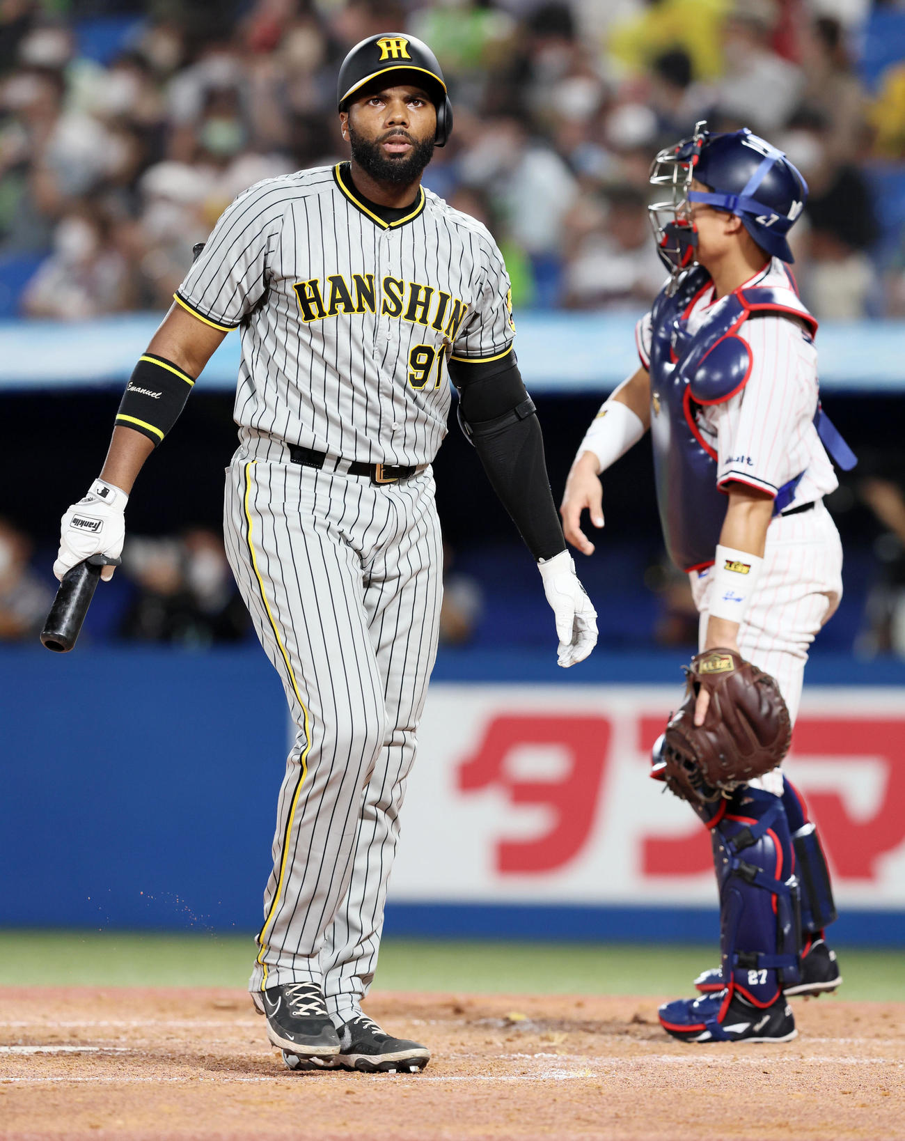ヤクルト対阪神　4回表阪神1死、ロドリゲスは三振に倒れる（撮影・加藤哉）