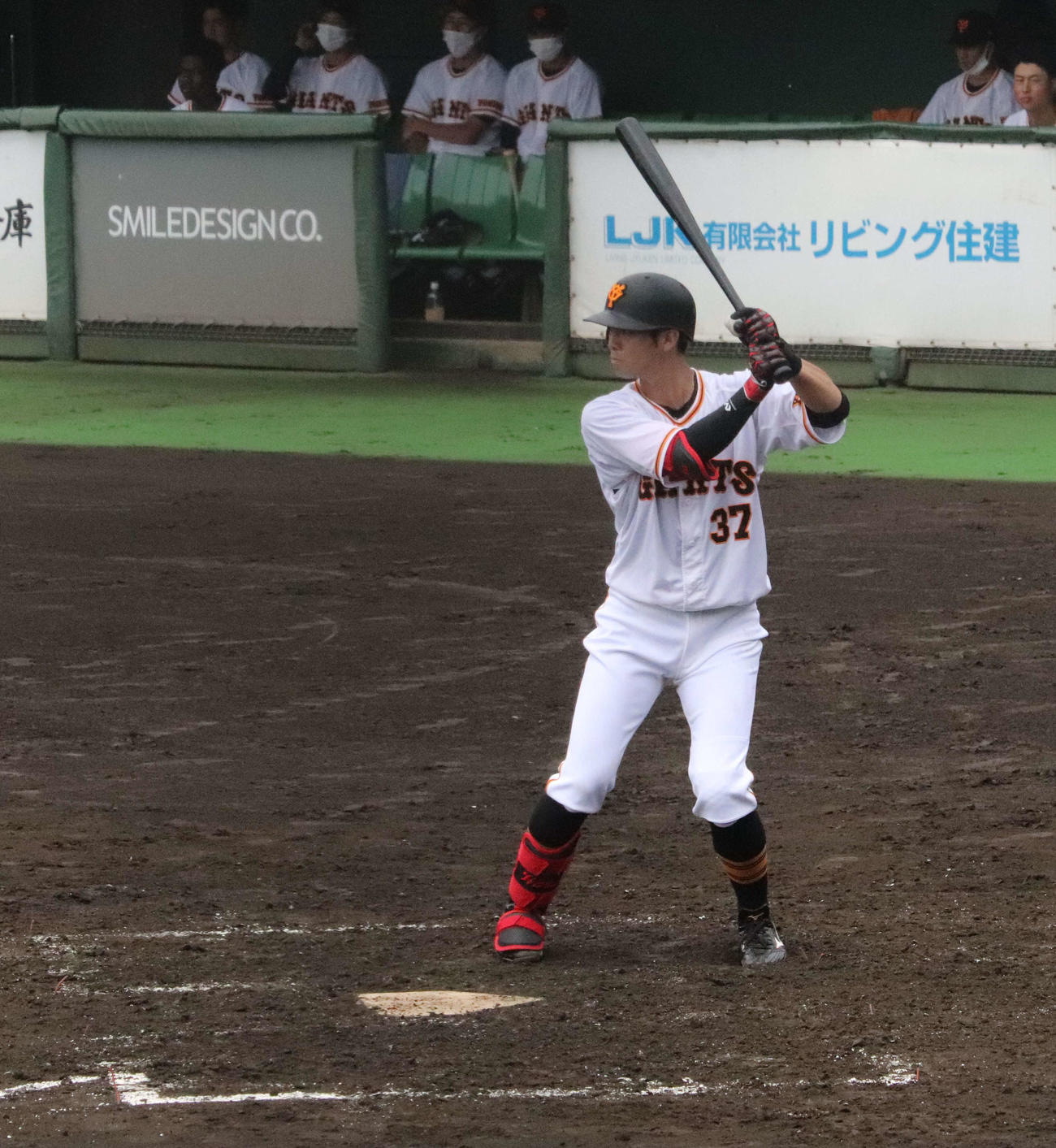巨人3軍対中大のプロ・アマ交流戦で実戦復帰し、3打数無安打だった巨人若林（撮影・小早川宗一郎）