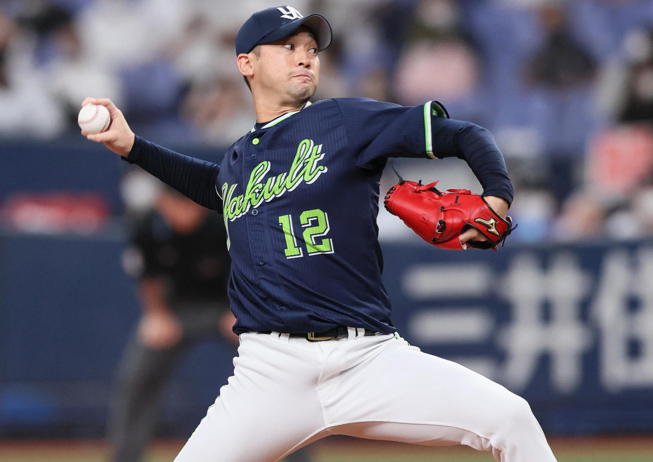 ヤクルト石山泰稚（2022年6月9日撮影）