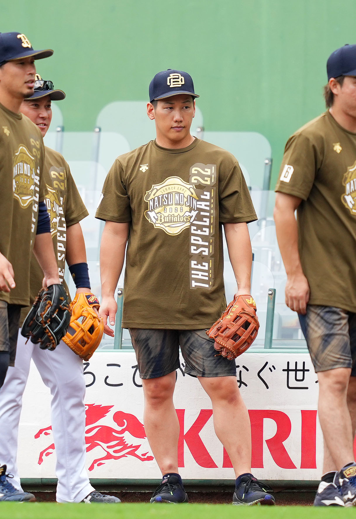 オリックス対ロッテ　トレーニングをするオリックス吉田正（撮影・横山健太）