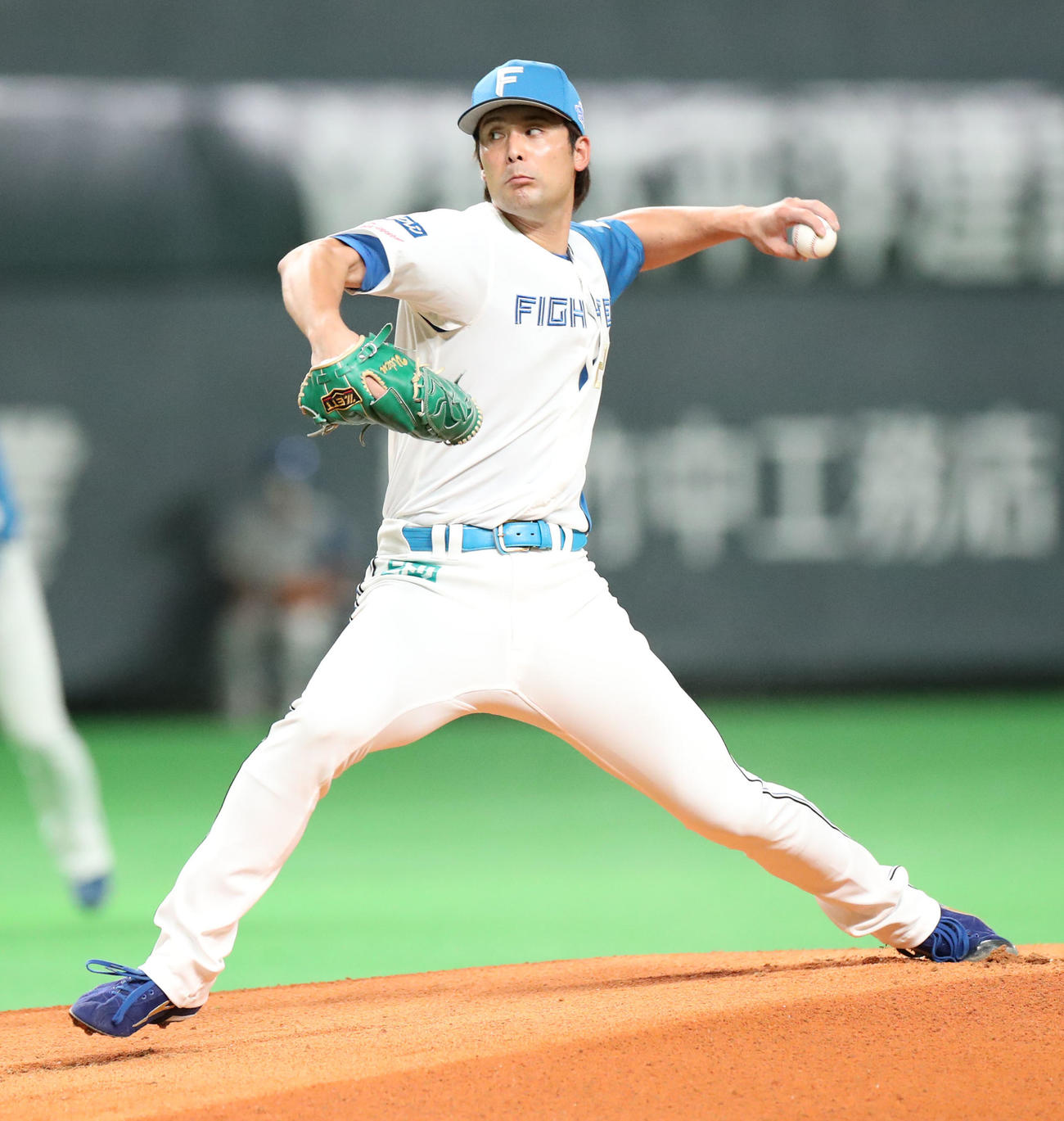 日本ハム対楽天　日本ハム先発の上原（撮影・佐藤翔太）