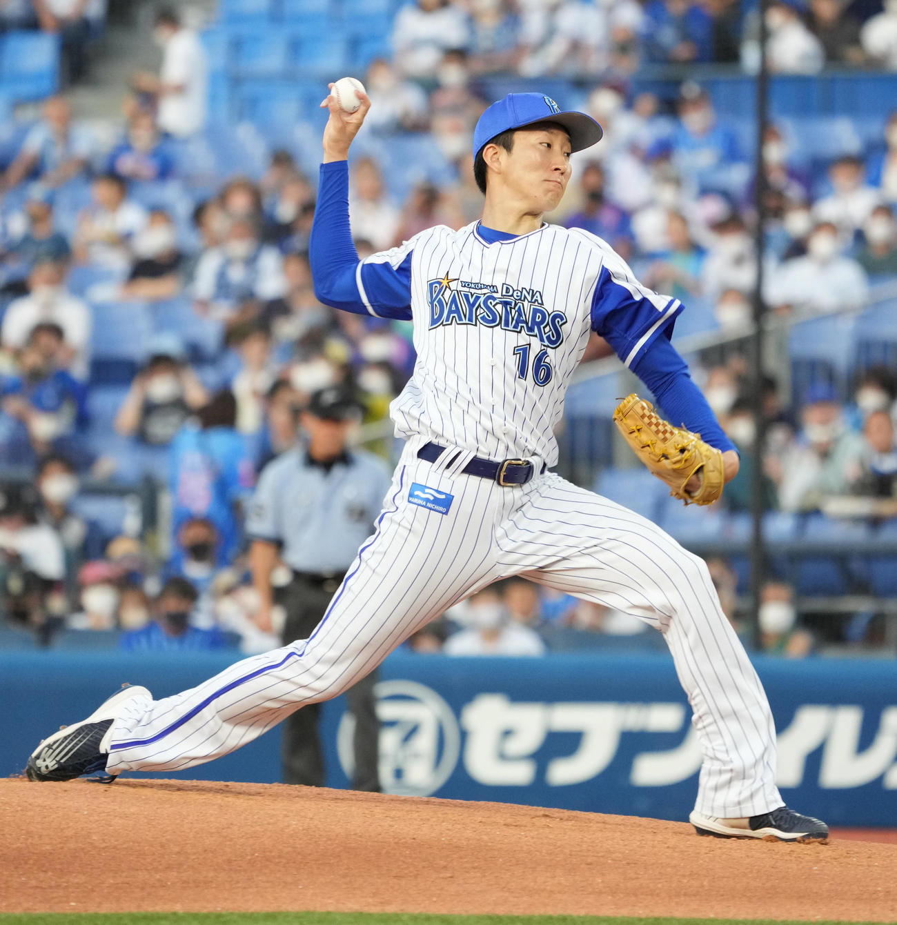 DeNA対広島　DeNA先発の大貫（撮影・小沢裕）