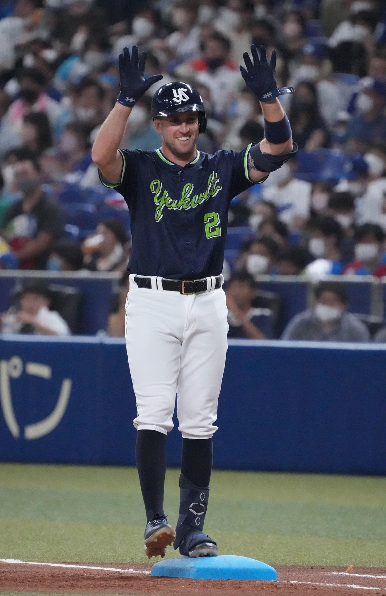 中日対ヤクルト　5回表ヤクルト1死、左前安打を放ったキブレハン（撮影・森本幸一）