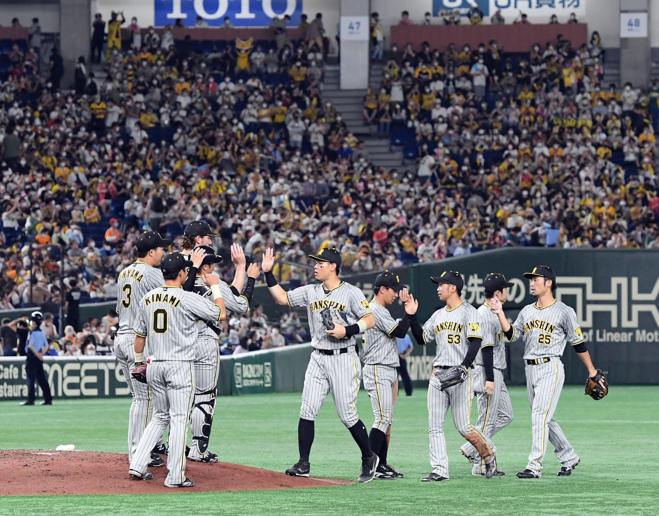 巨人対阪神　巨人に5－1で勝利した阪神（撮影・たえ見朱実）