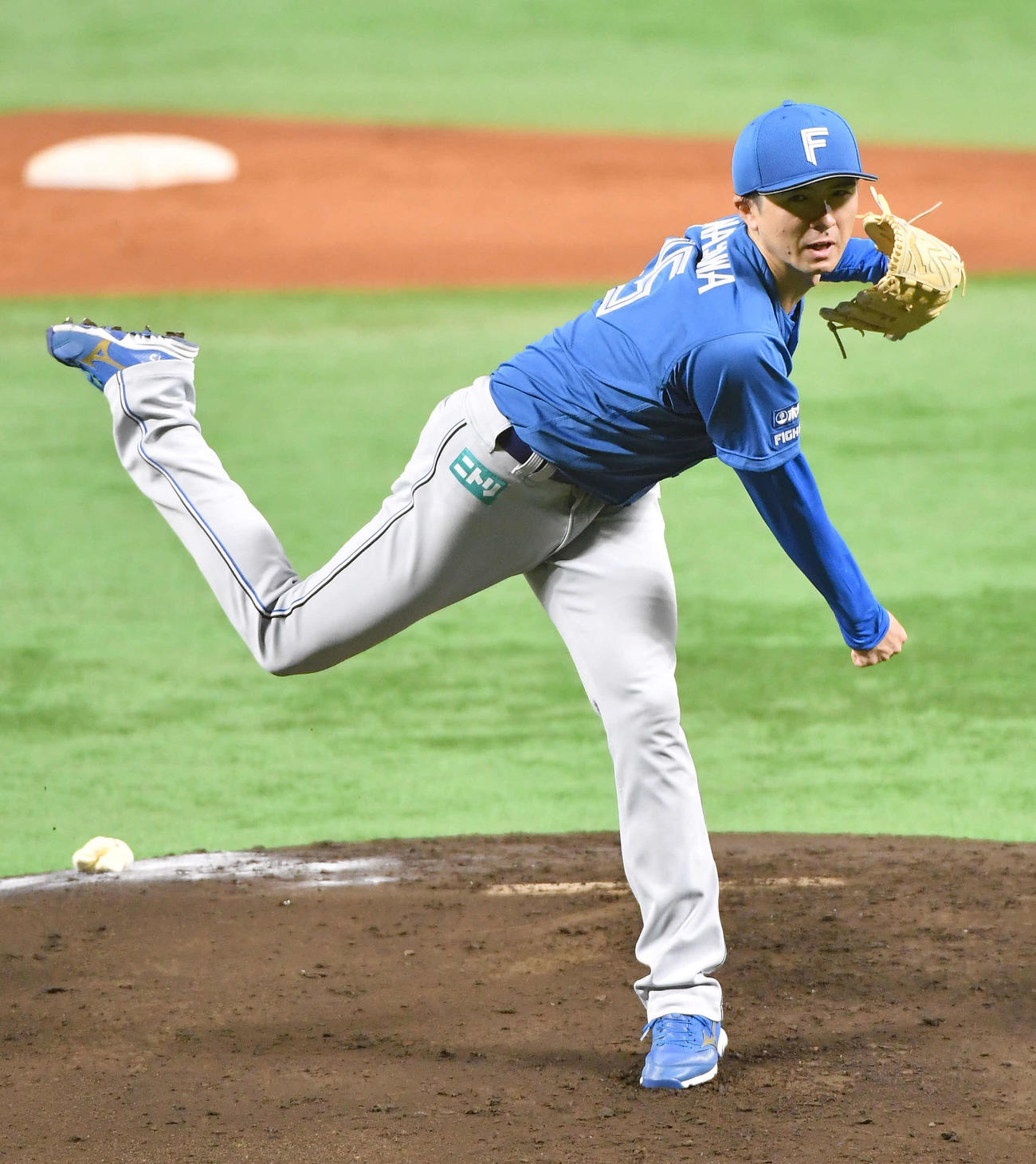 ソフトバンク対日本ハム　日本ハム先発の上沢（撮影・岩下翔太）