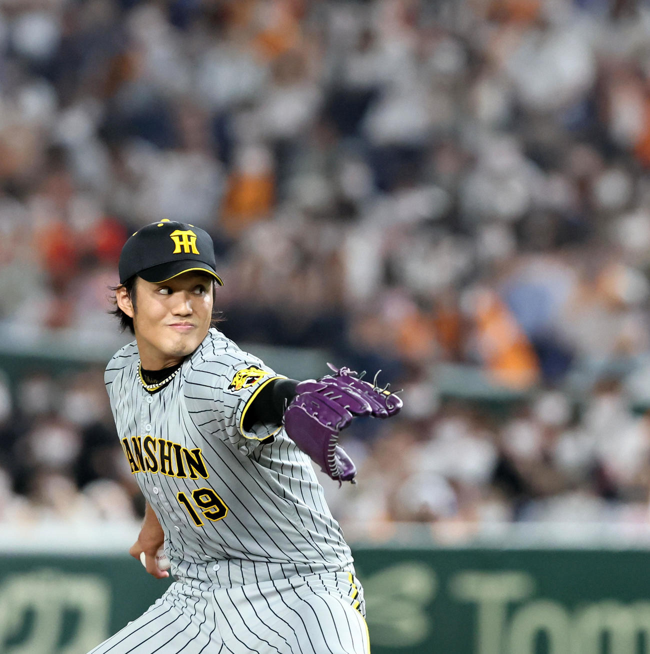 巨人対阪神　巨人打線相手に力投を見せる藤浪（撮影・加藤哉）