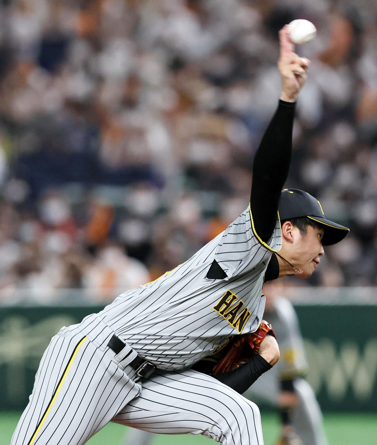 巨人対阪神　巨人戦に先発する才木（撮影・加藤哉）