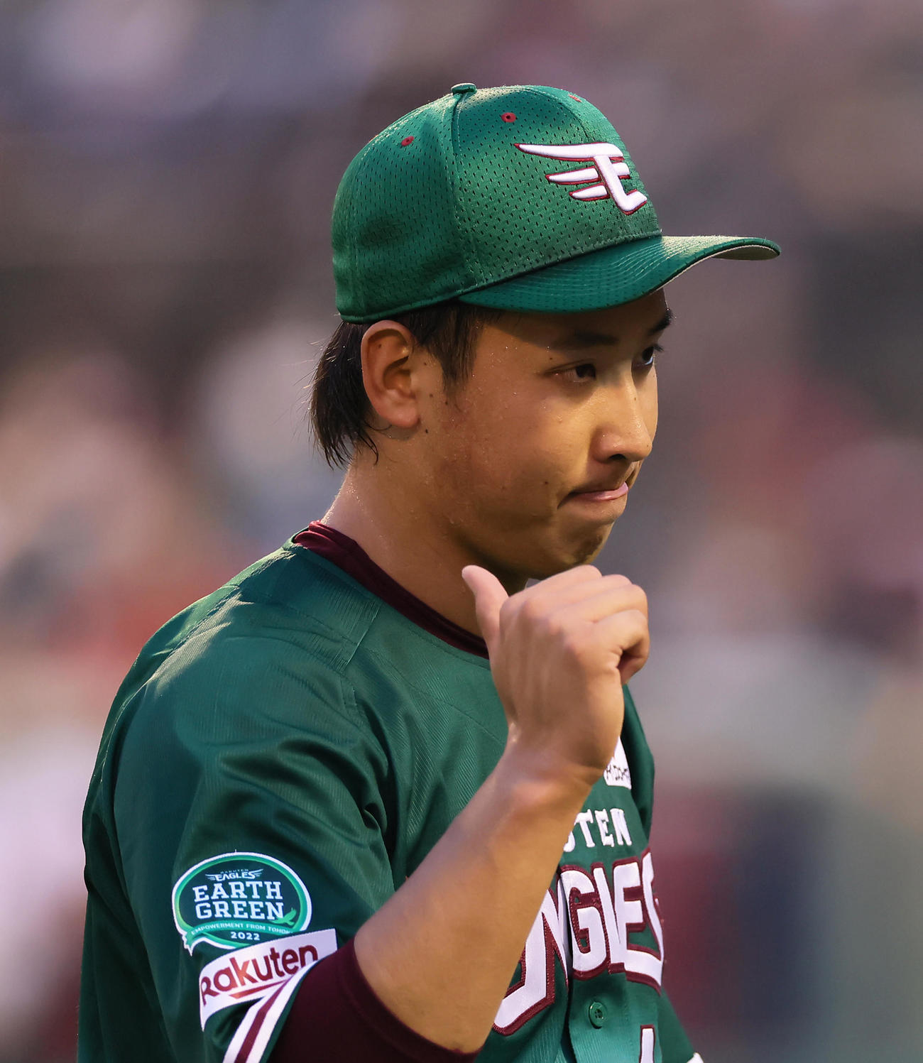 楽天対ロッテ　6回途中無失点の好投を見せた楽天藤平（撮影・足立雅史）