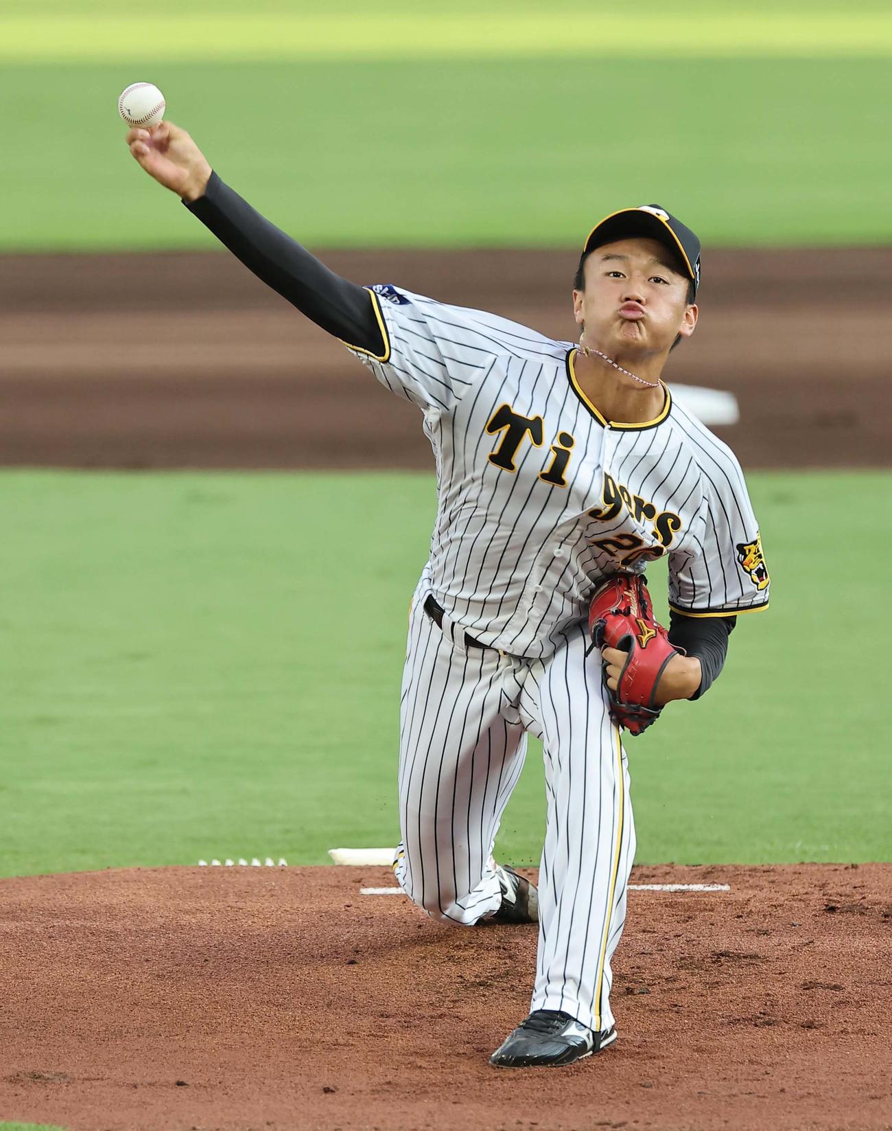阪神対中日　阪神先発の森木（撮影・上田博志）