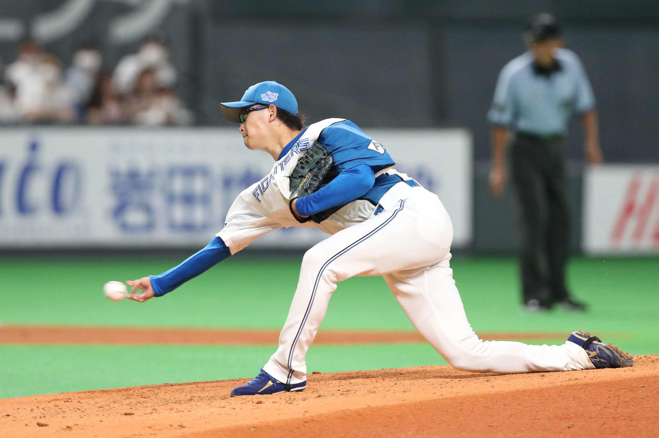 日本ハム鈴木健矢（2022年8月11日撮影）